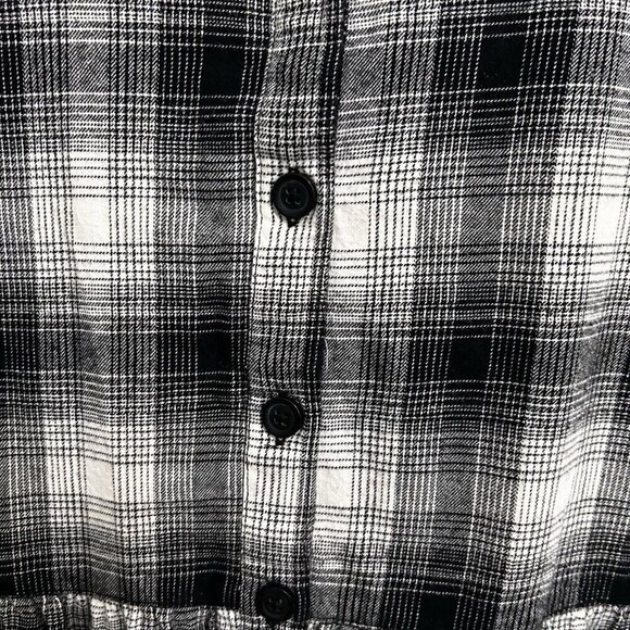 BeachLunchLounge Josepphine Smocked Babydoll Plaid Long Sleeve Dress Cotton XL - Picture 4 of 11